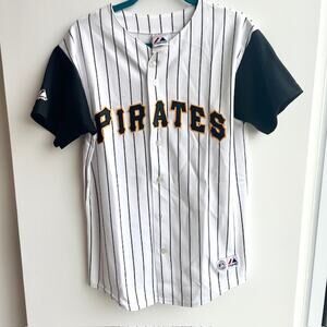 Pittsburgh Pirates Pinstripe Button Jersey Made in USA Majestic XL MLB